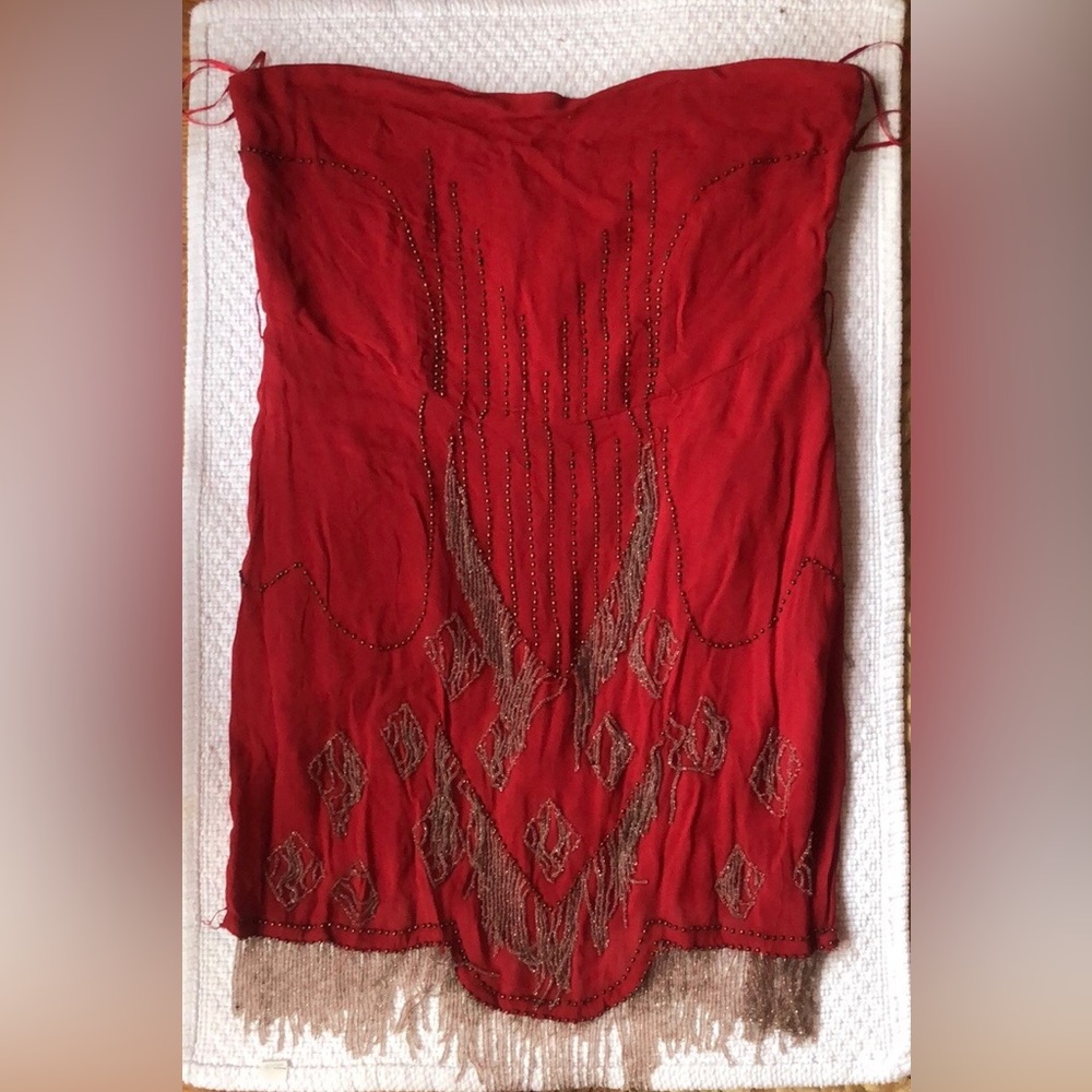 Kate Moss for Topshop Red Flapper Dress US 12